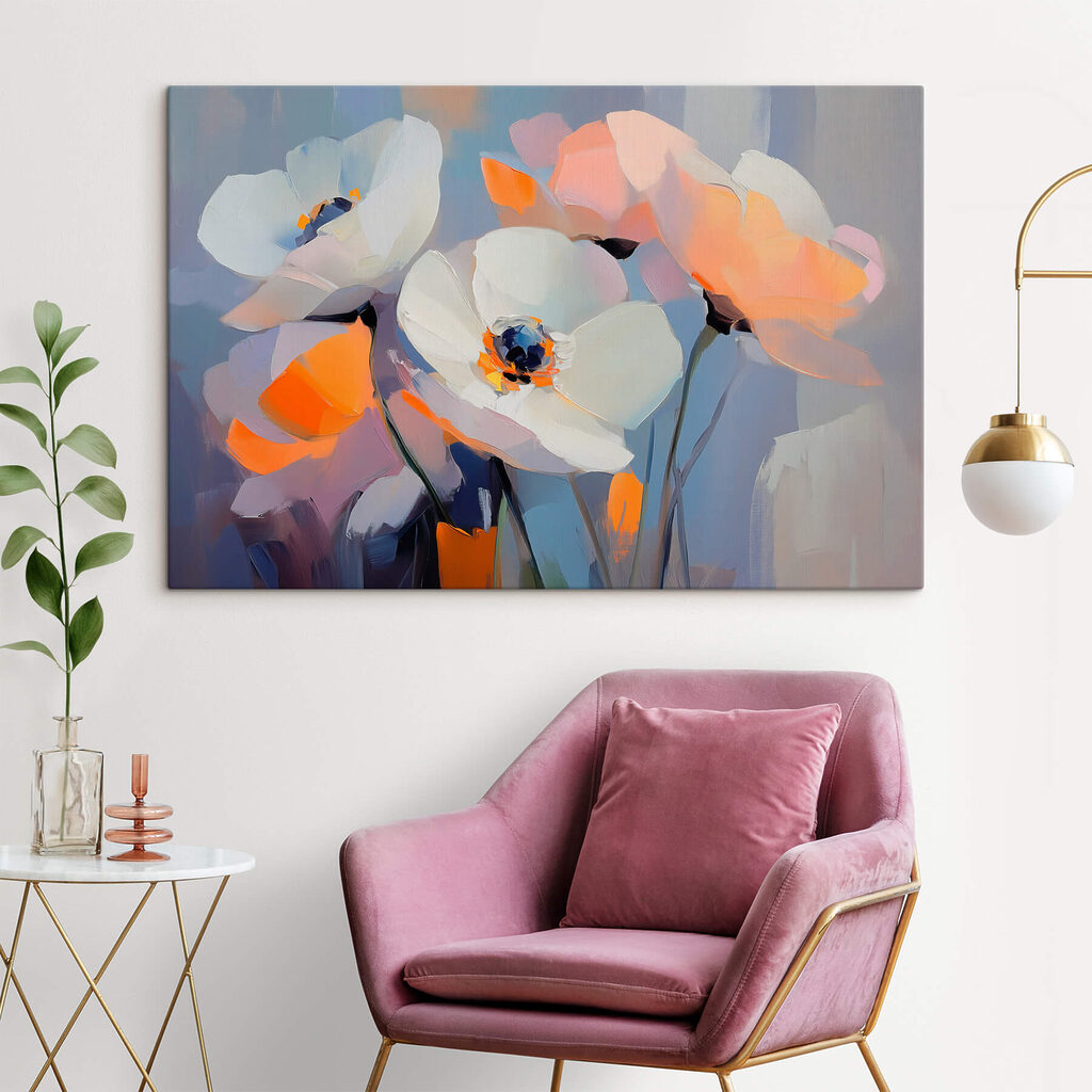 Painting of white flowers