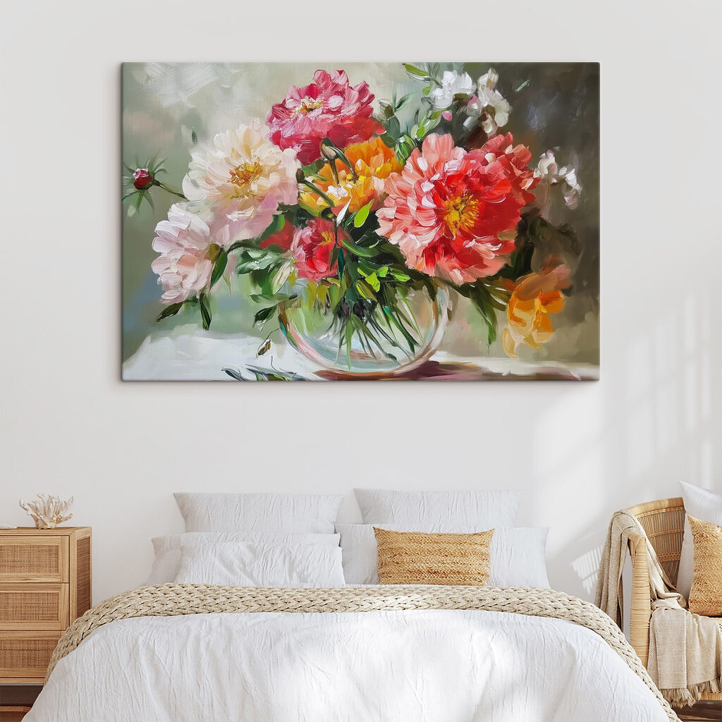 Painting of flowers in a vase Painting of flowers in a vase