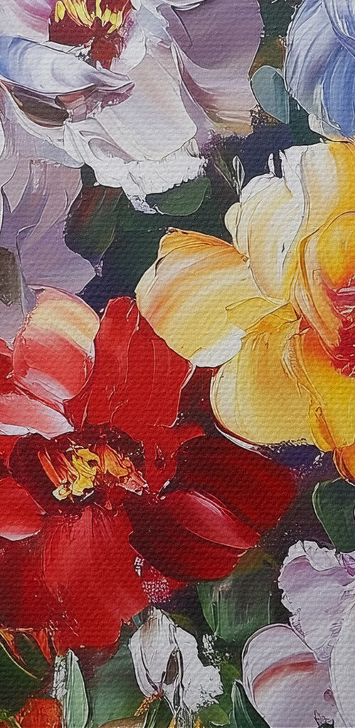 Painting of flowers in a vase