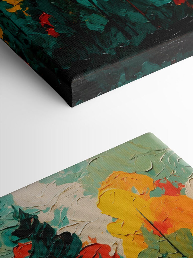 Painting of trees and sun