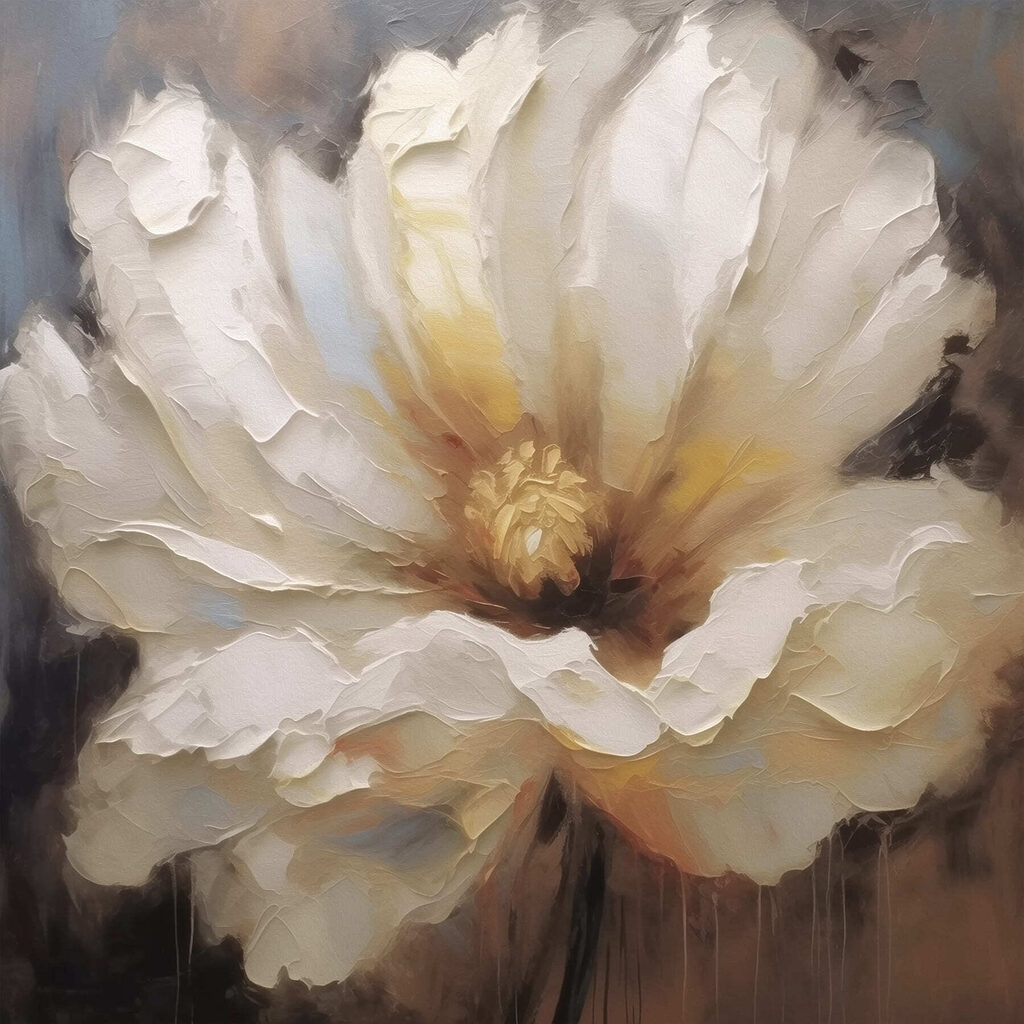 Painting of a white flower Painting of a white flower