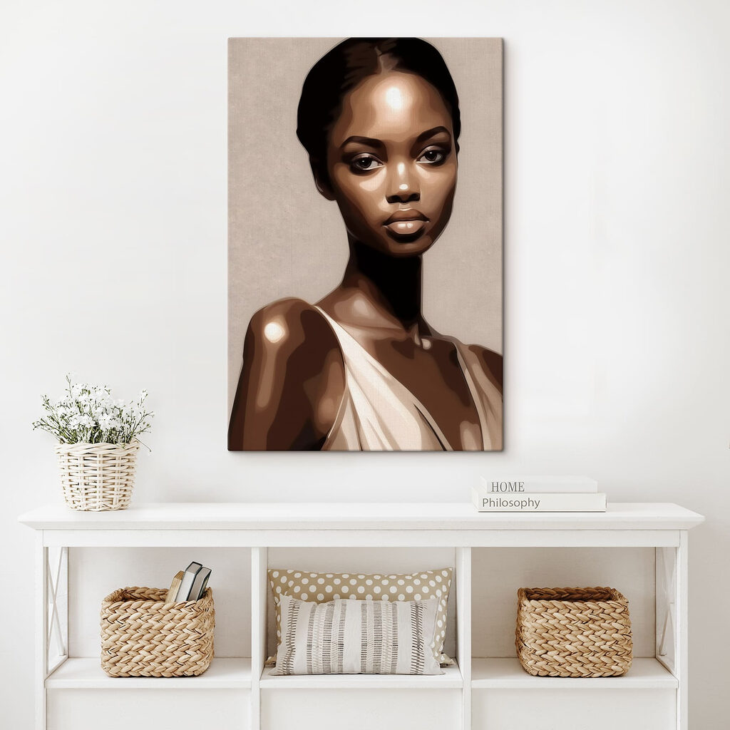 Woman with dark hair and a white tank top