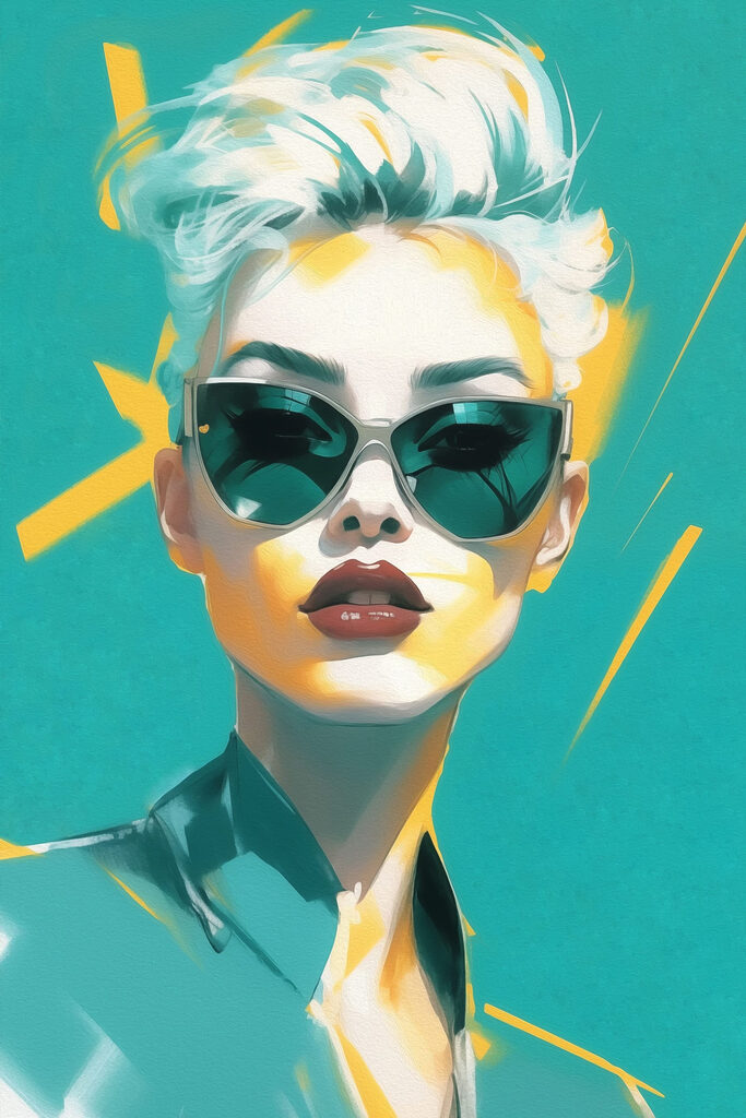 Woman wearing sunglasses and a green shirt