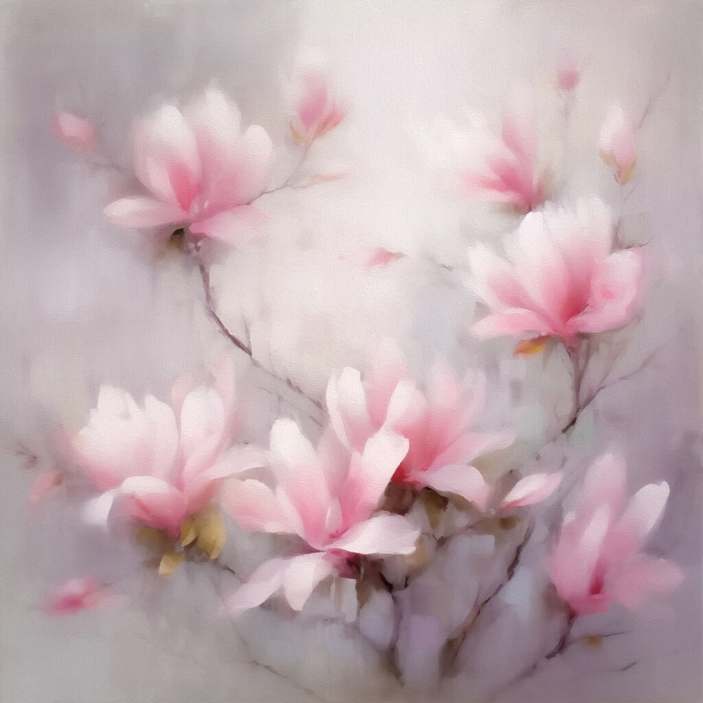 Painting of pink flowers Painting of pink flowers