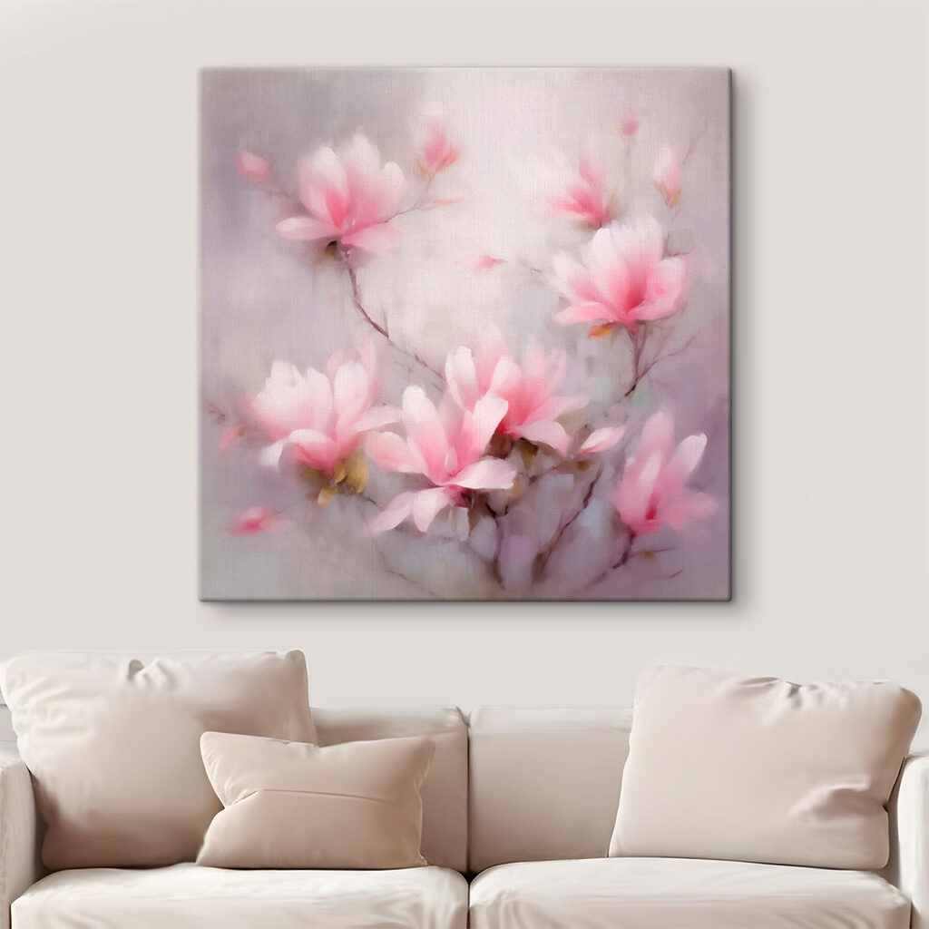 Painting of pink flowers Painting of pink flowers