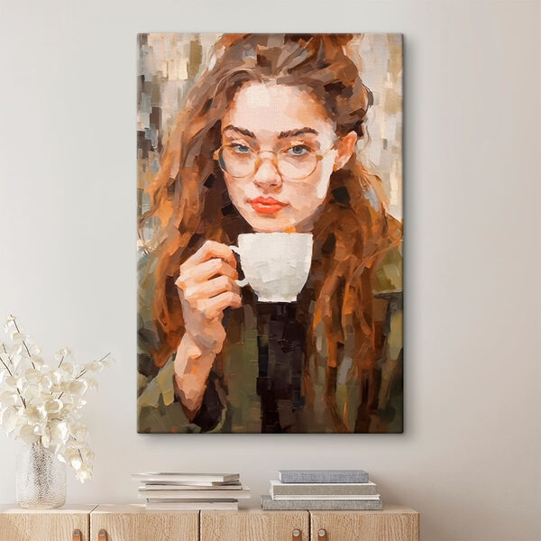 Woman holding a white cup Woman holding a white cup