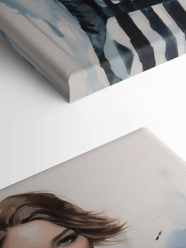 Woman in a black and white dress