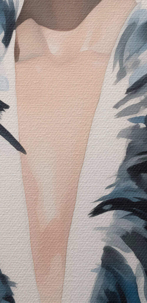 Woman in a black and white dress