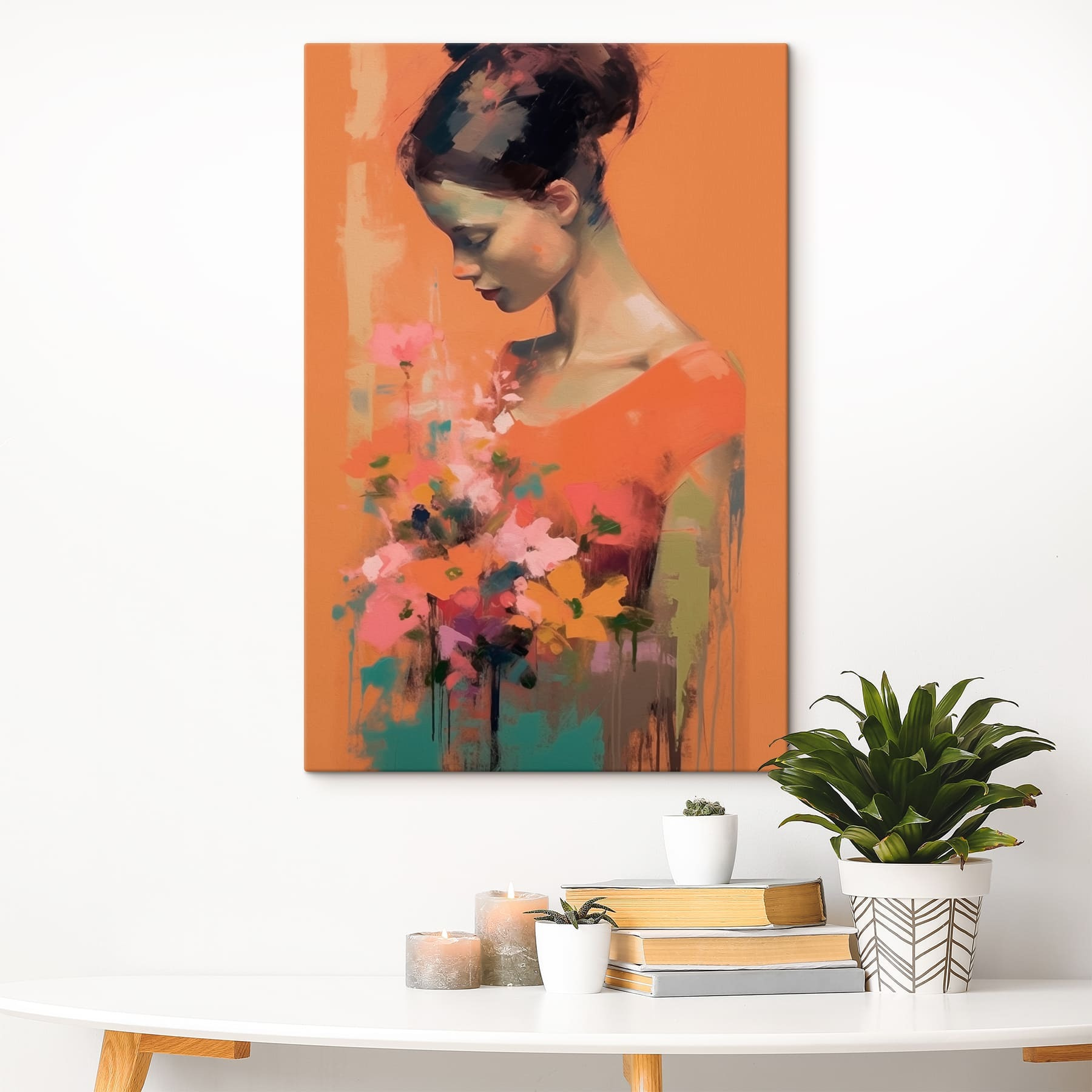 Woman holding flowers