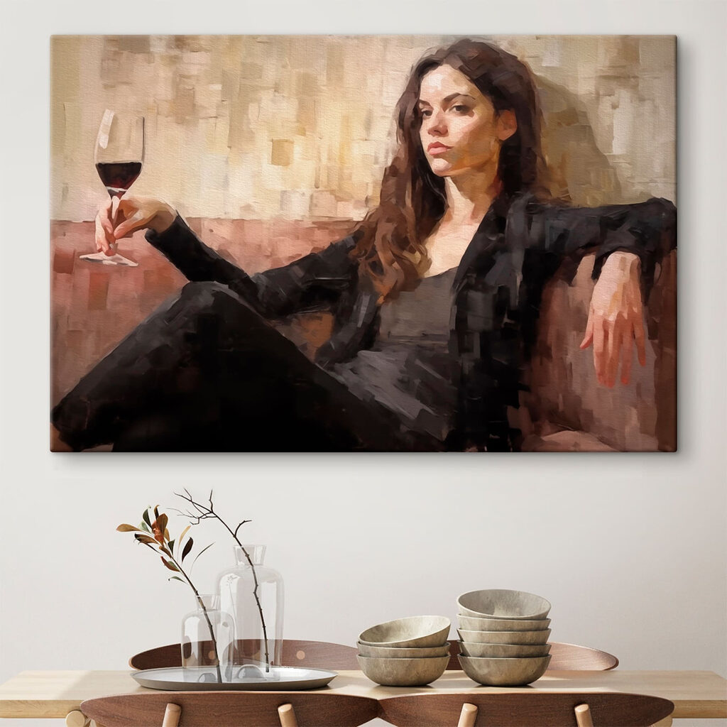 Woman sitting on a couch