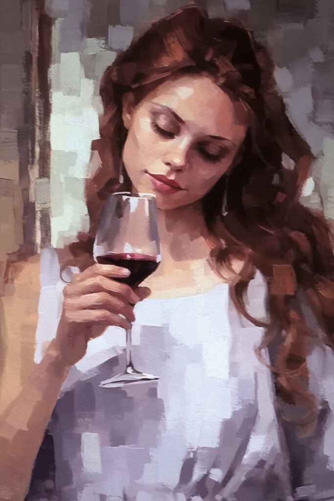 Woman holding a wine glass