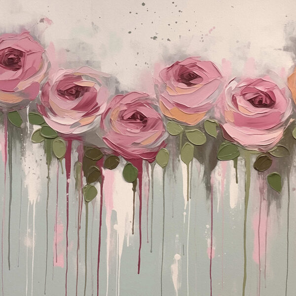 Painting of pink roses Painting of pink roses