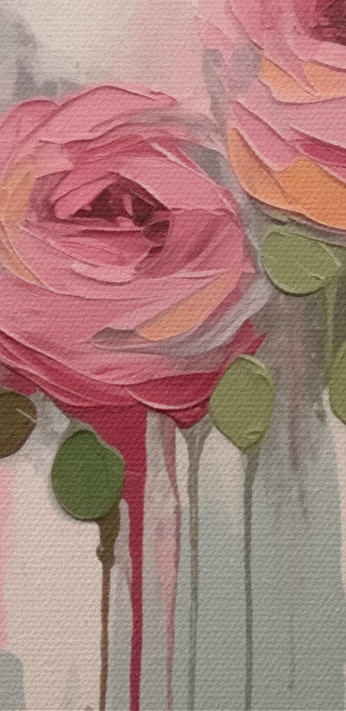 Painting of pink roses