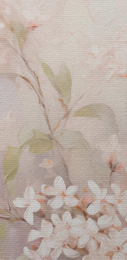 Painting of flowers on a branch Painting of flowers on a branch