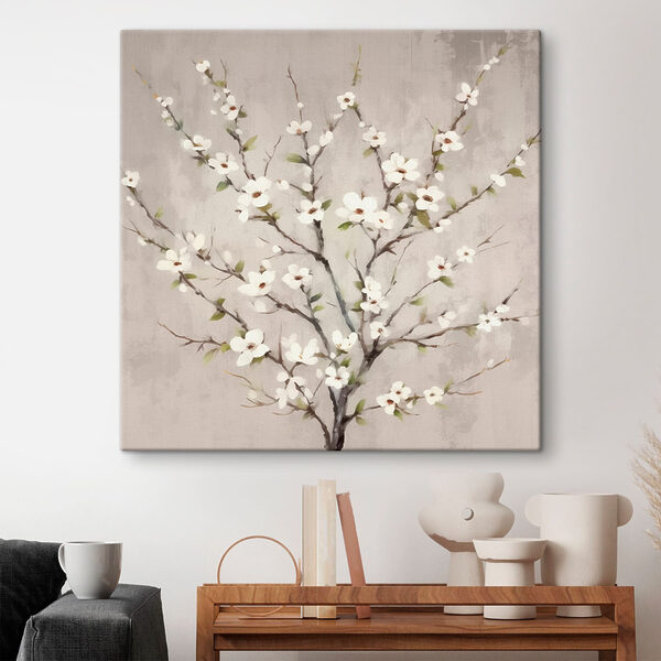 Painting of a tree with white flowers Painting of a tree with white flowers