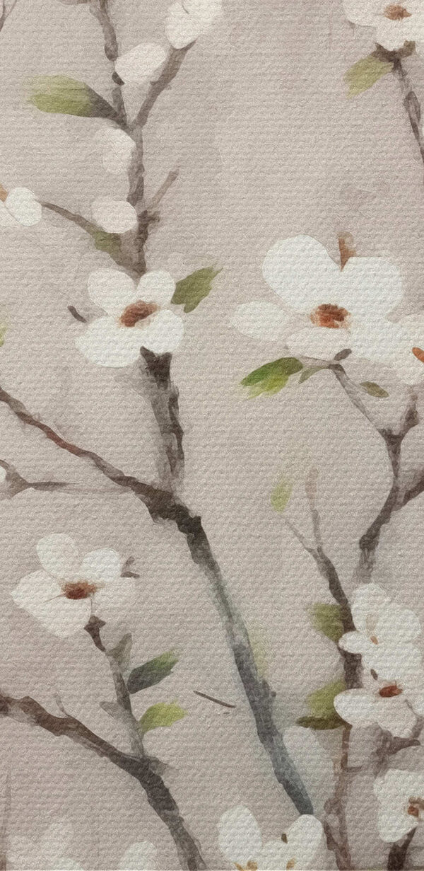 Painting of a tree with white flowers Painting of a tree with white flowers