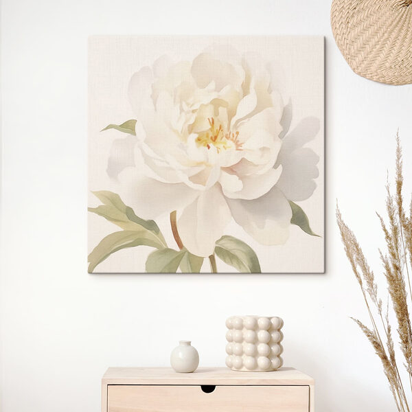 Картина Біла квітка з зеленим листям