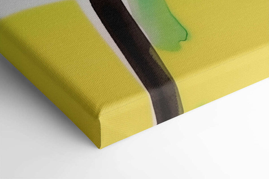 Woman with green and yellow makeup