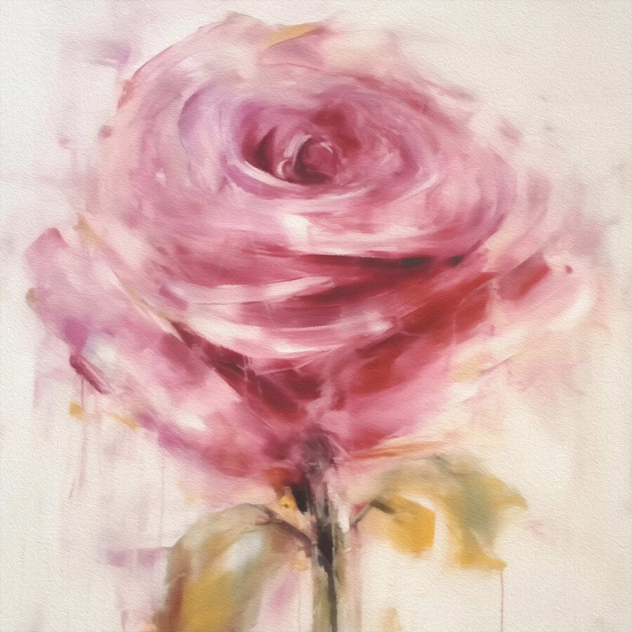 Painting of a pink rose Painting of a pink rose