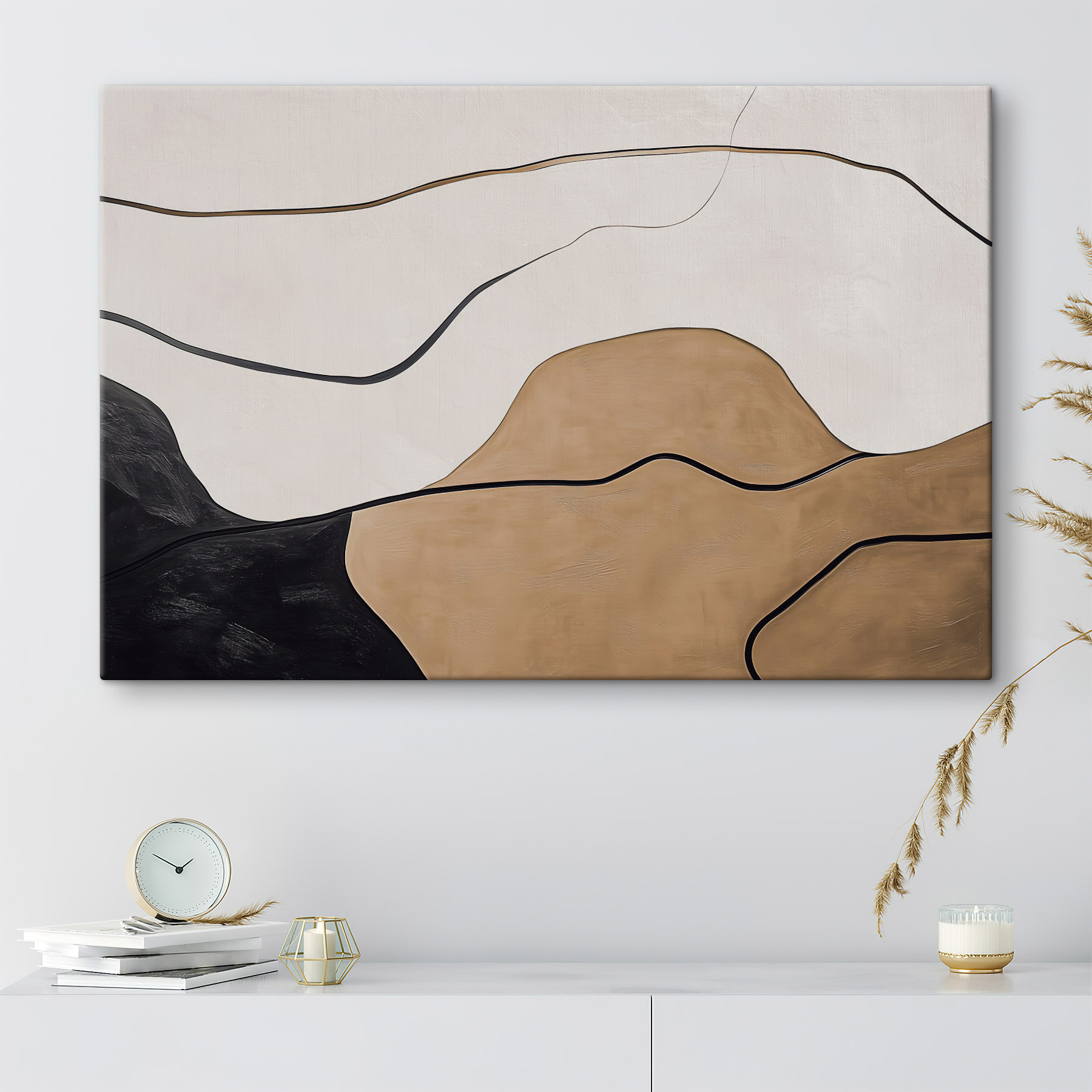 Black and white and brown lines