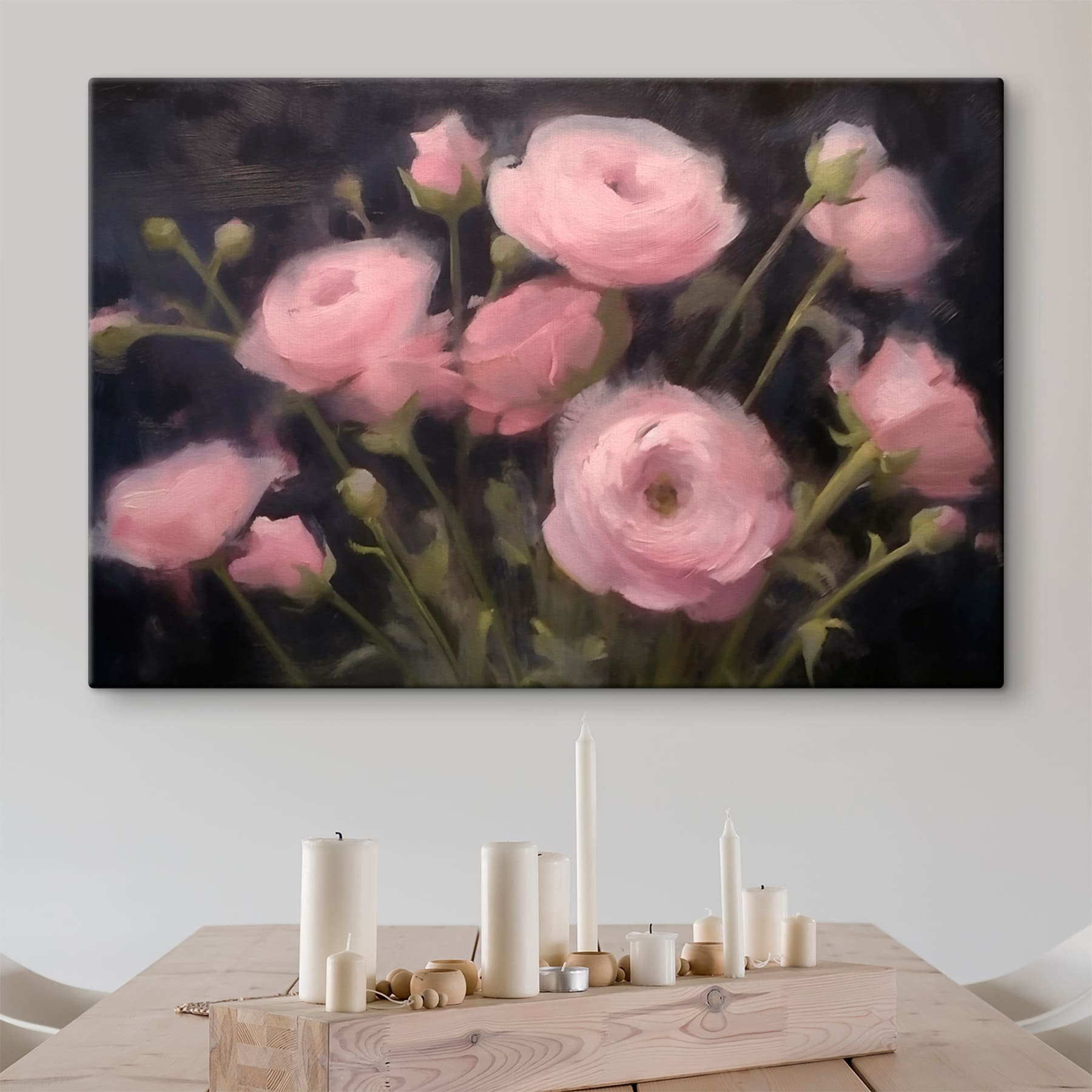 Painting of pink flowers
