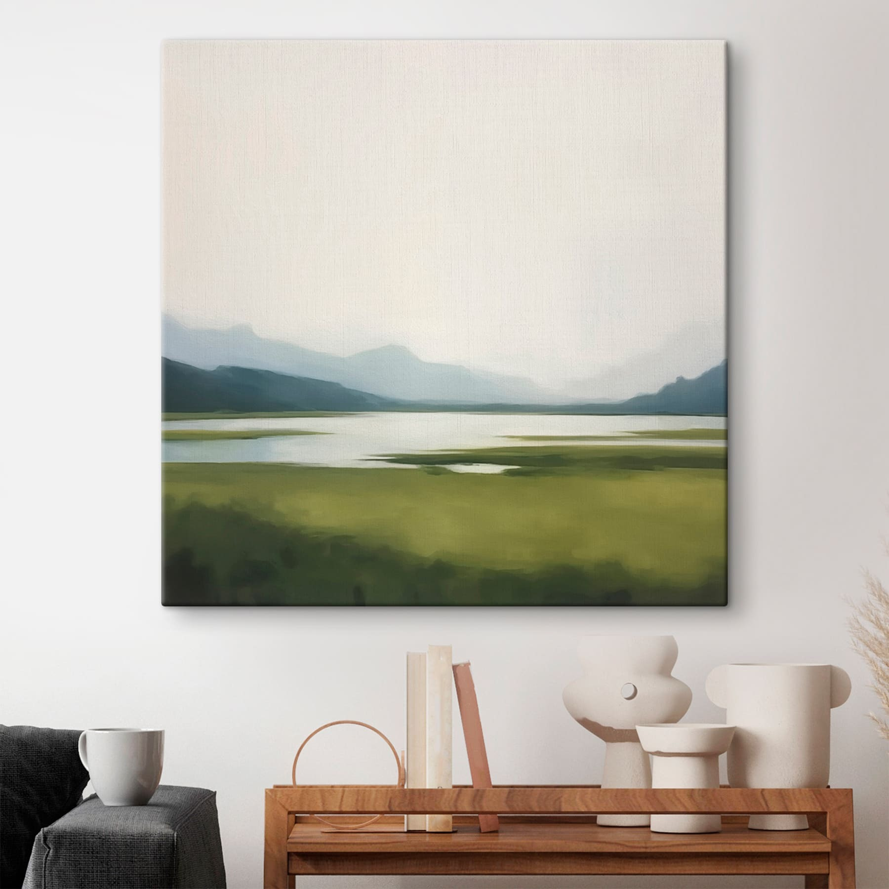 Lake surrounded by mountains