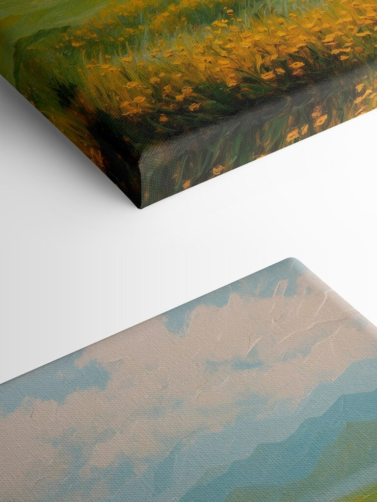 Field of flowers and mountains Field of flowers and mountains