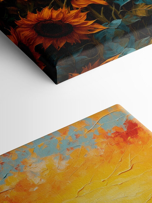 Painting of sunflowers in a field Painting of sunflowers in a field