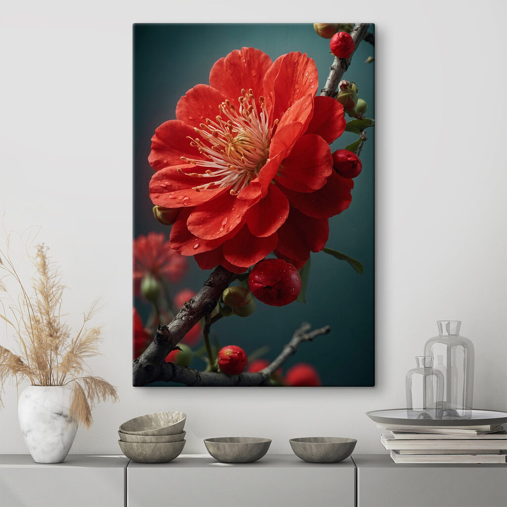 Vibrant bloom with delicate water droplets Vibrant bloom with delicate water droplets