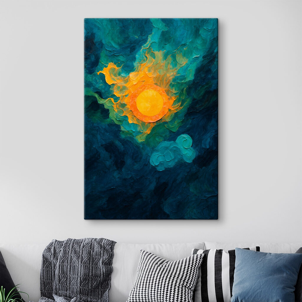 Painting of a sun and clouds Painting of a sun and clouds