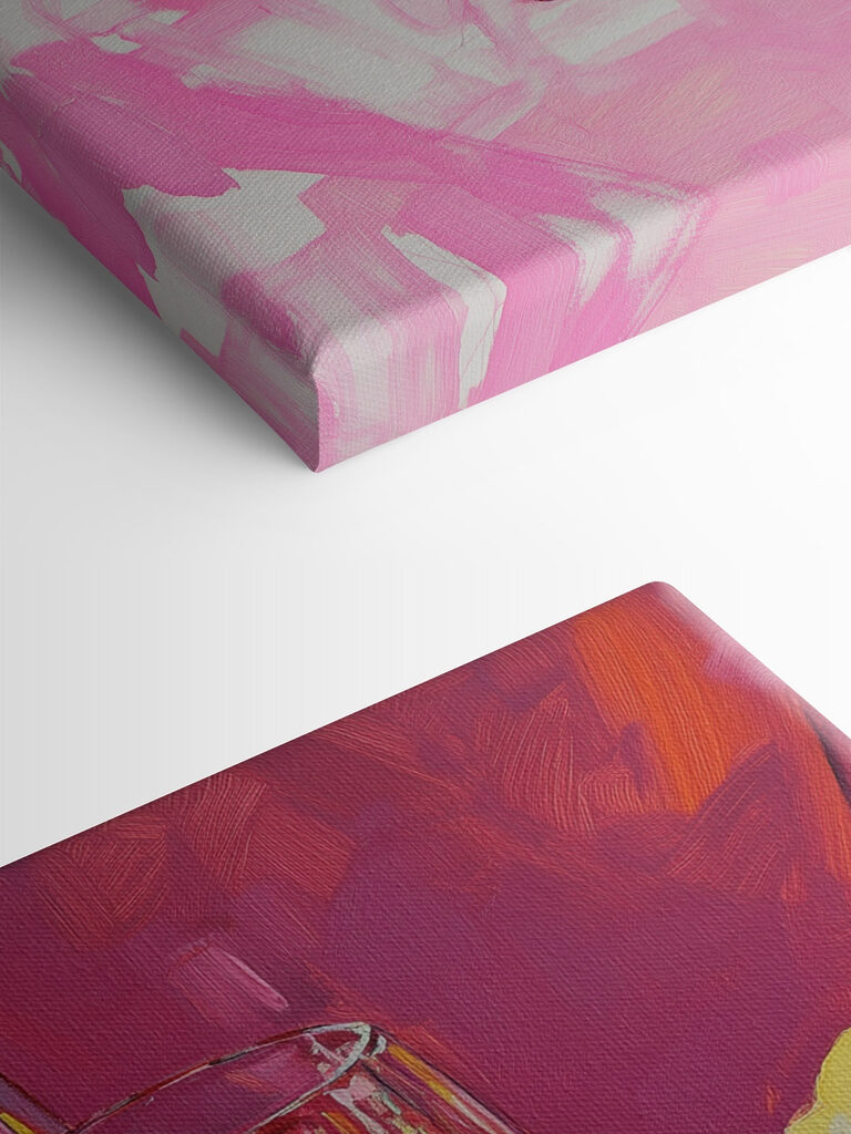 Painting of wine glasses and lemons