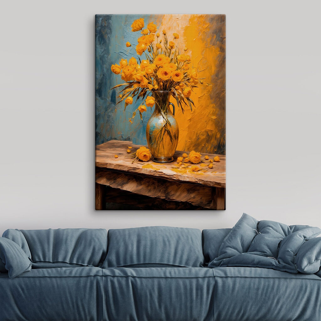 Vase of yellow flowers Vase of yellow flowers