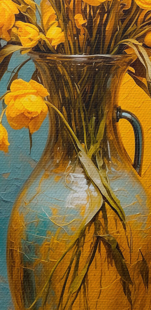 Vase of yellow flowers Vase of yellow flowers