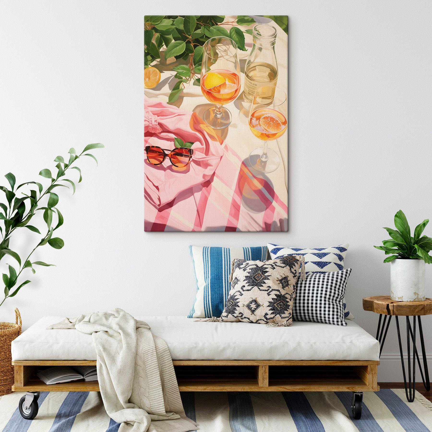 Group of glasses of wine and sunglasses on a blanket Group of glasses of wine and sunglasses on a blanket