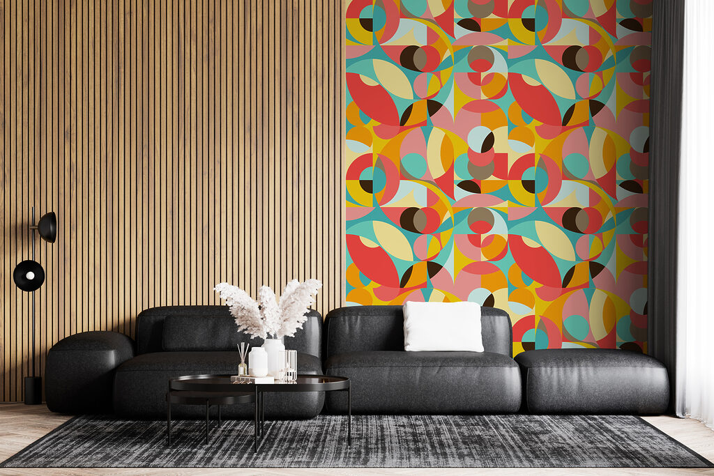 Colorful pattern of circles and squares Colorful pattern of circles and squares