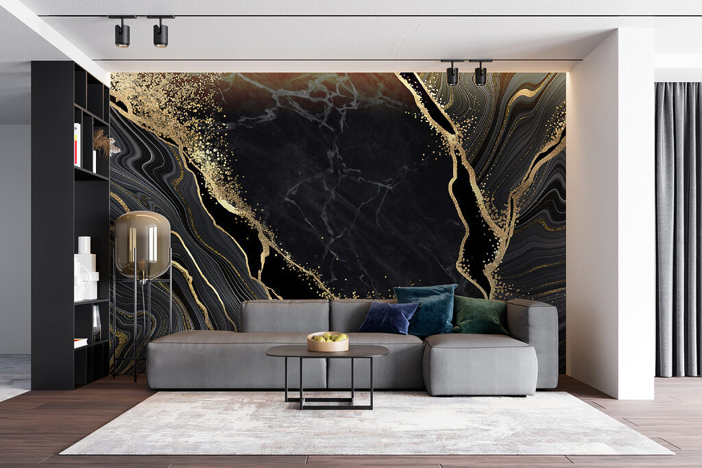 Elegant swirls in midnight and shimmer