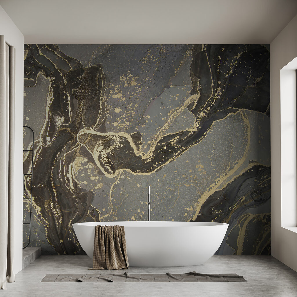 Elegant marbled black and metallic swirls Elegant marbled black and metallic swirls