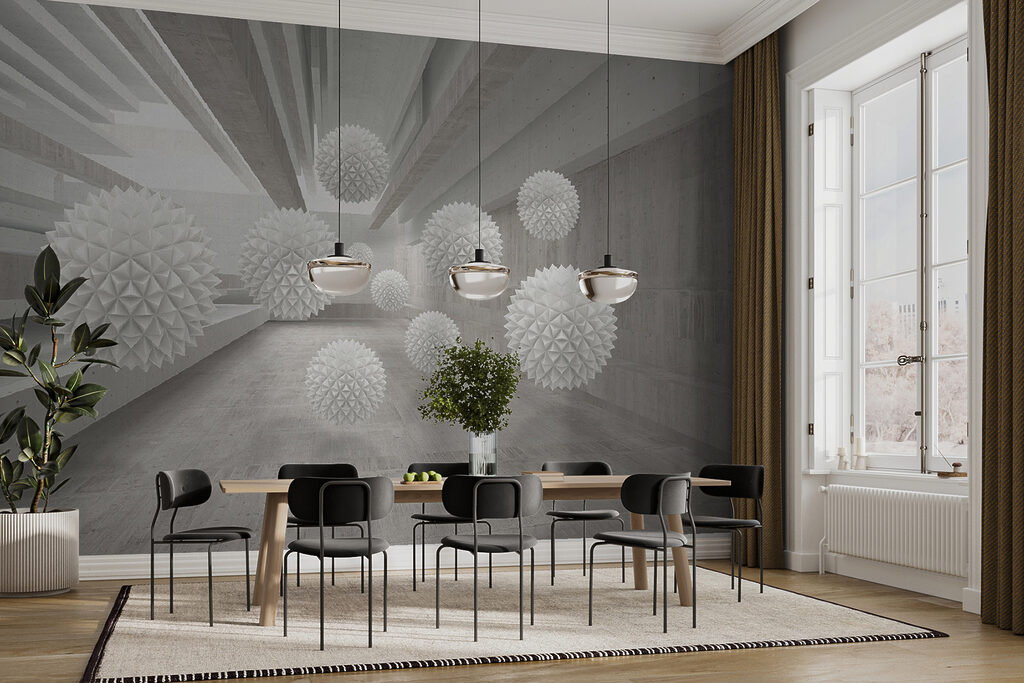 White balls in a room White balls in a room