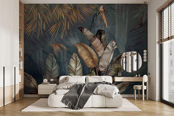 Painting of a bird and a plant