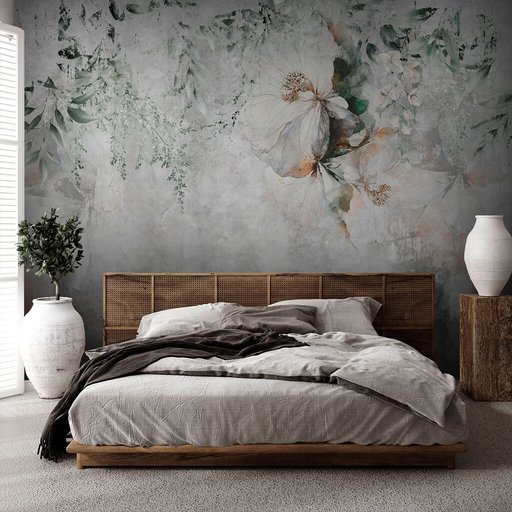 Painting of flowers and leaves