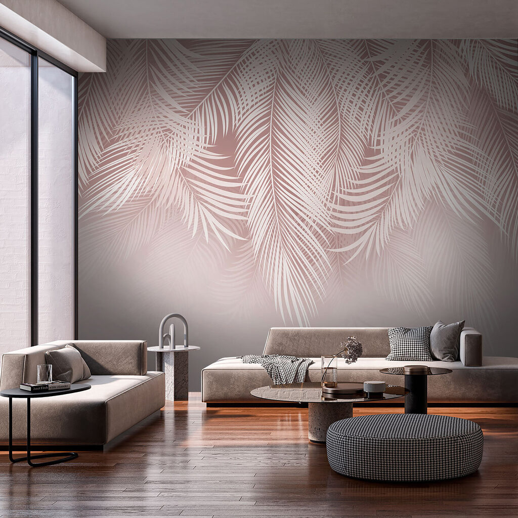 White leaves on a pink background White leaves on a pink background