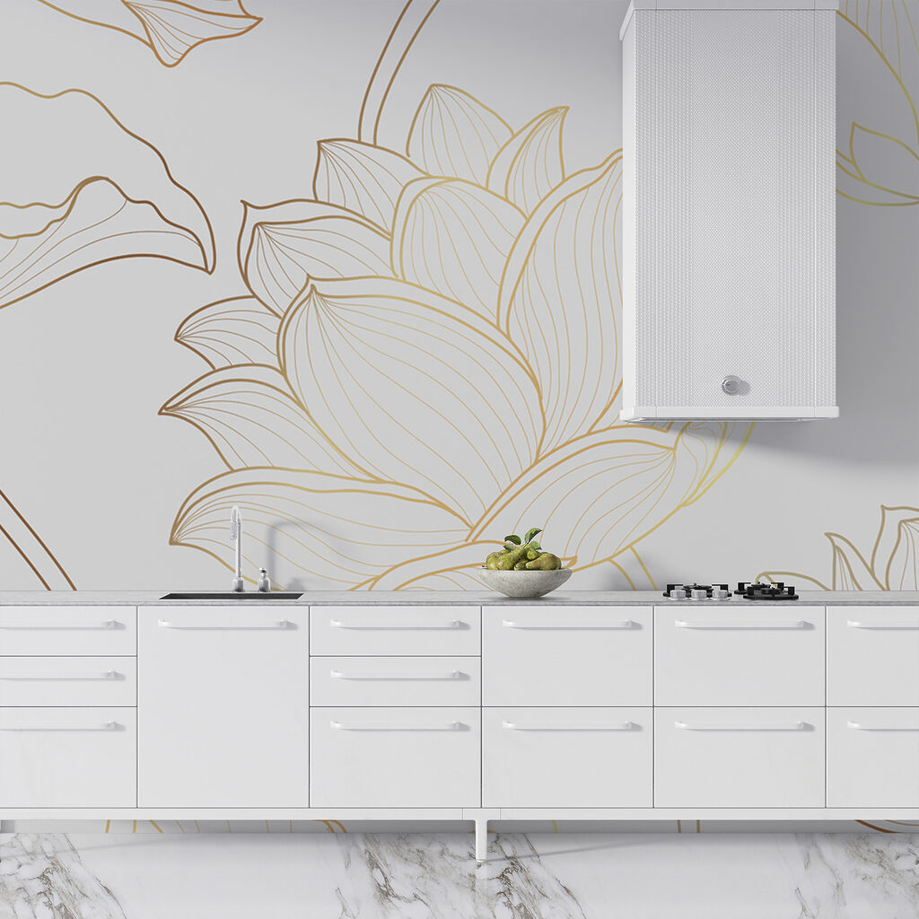 Pattern of flowers on a white background