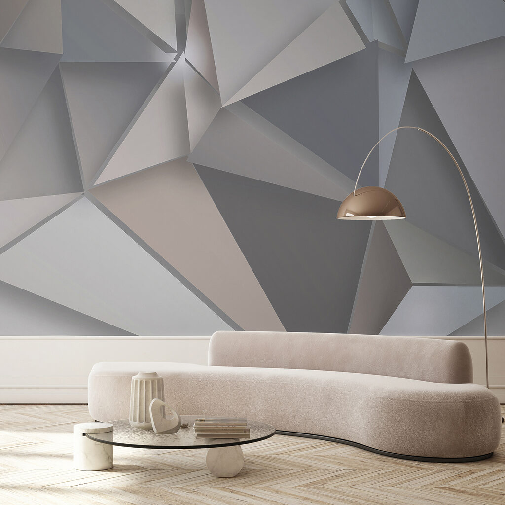 Abstract geometric shapes in soft colors