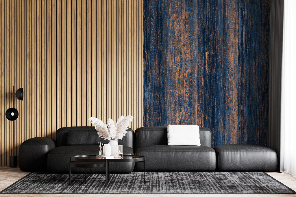 Blue and orange striped surface