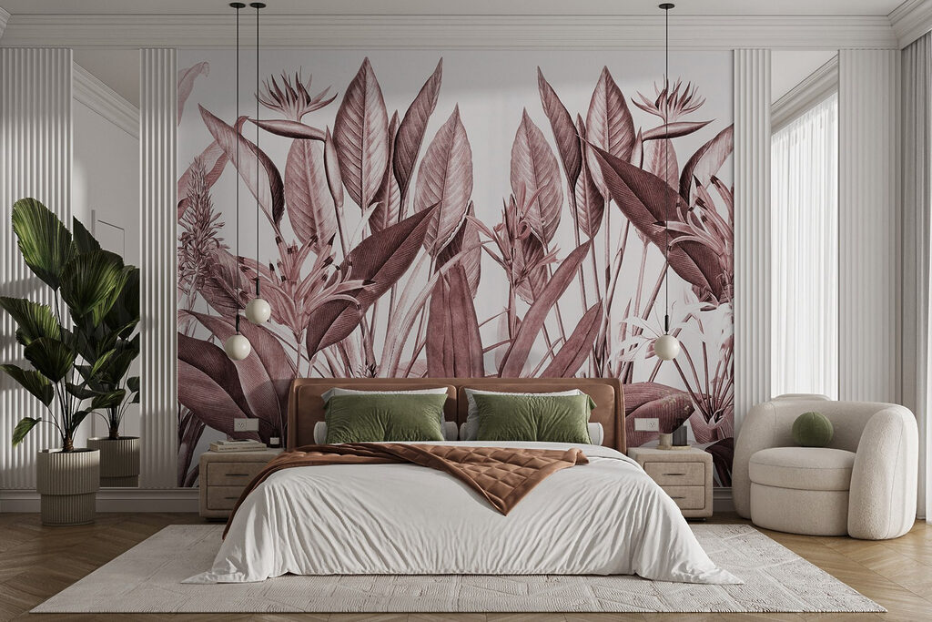 Tropical foliage in subtle hues Tropical foliage in subtle hues