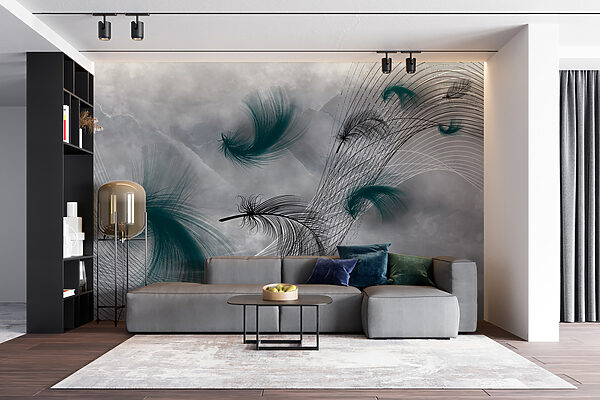 Elegant swirls of flowing feathers Elegant swirls of flowing feathers