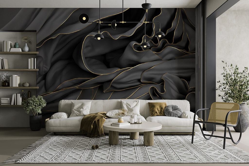 Textured fabric with elegant curves