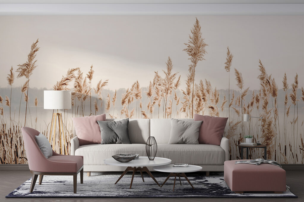 Tall grass with a body of water in the background