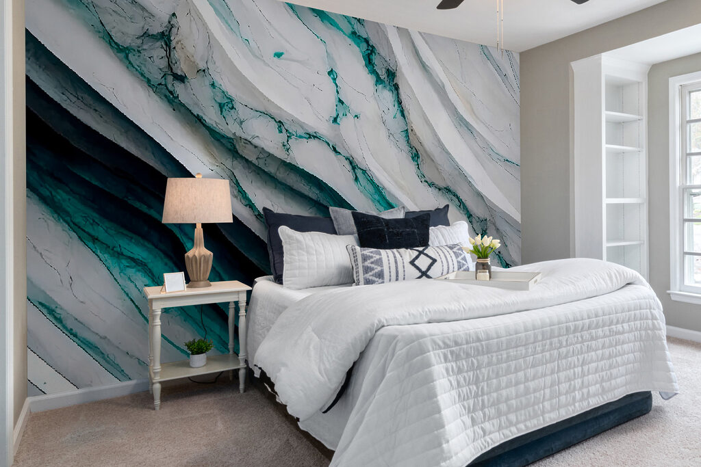 Textured waves of white and teal Textured waves of white and teal