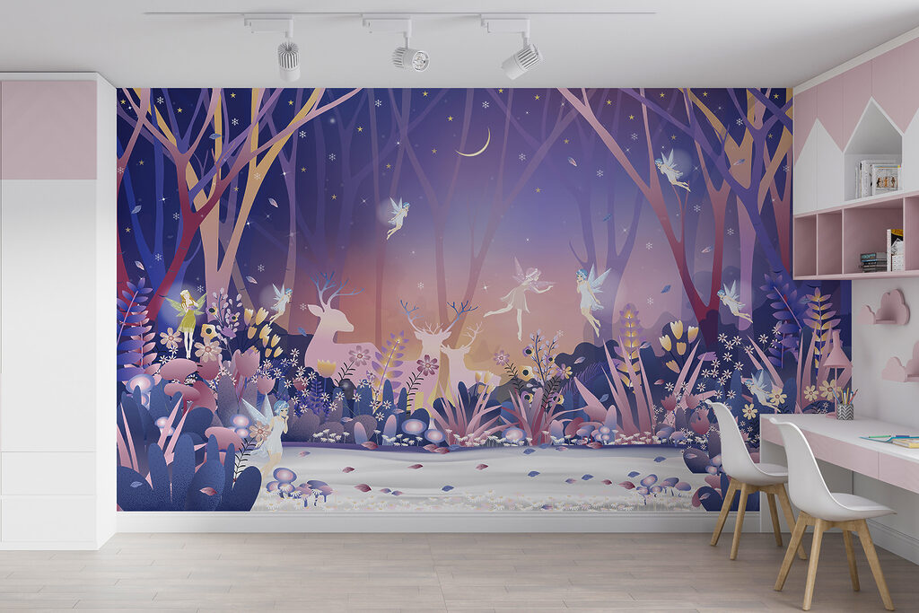 Cartoon of a fairy in the woods